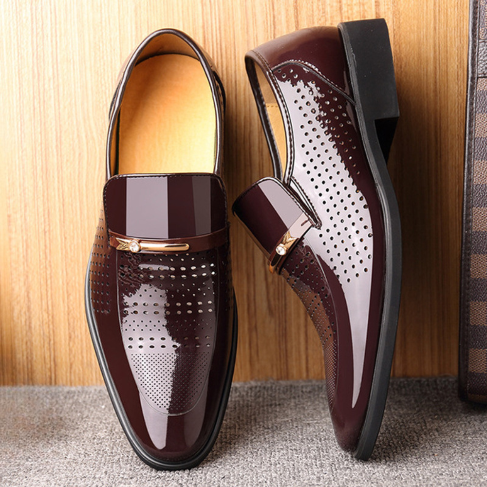 Dracule | Mocassins Cuir Verni Homme | Élégants Habillés Confort