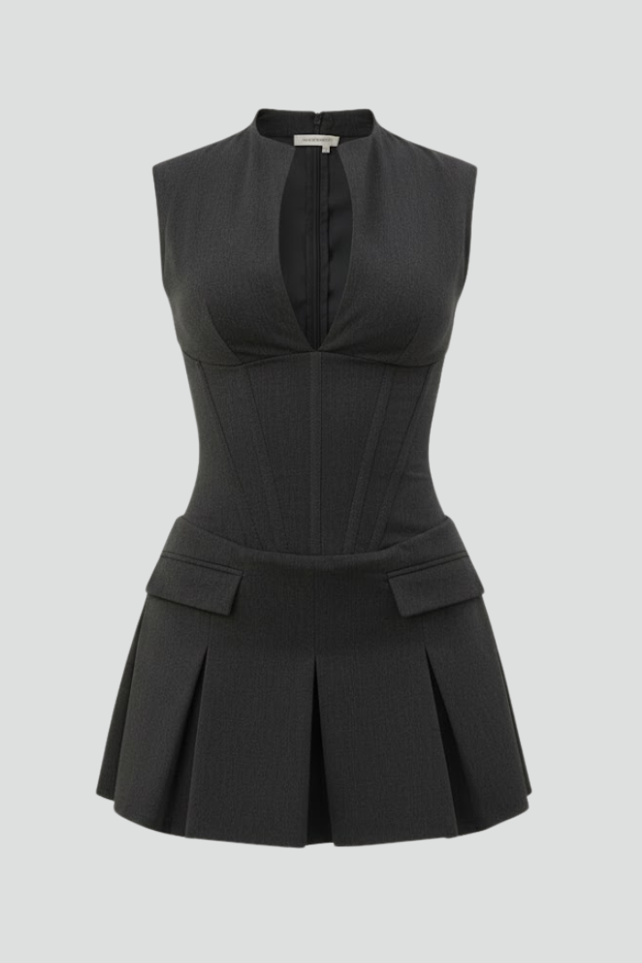 Naomi — Robe Femme Elegante Dark Grey Pour Style Confirme