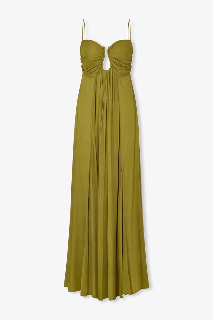 Julenia — Robe Maxi Sophistiquee Femme Verte Pour Vitalite et Prestige