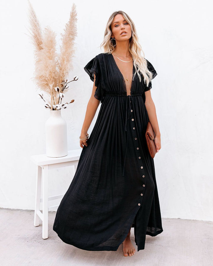 Bethany — Robe Femme Boho Noire, Bleu Ciel, Vert Kaki Pour Style Confirme