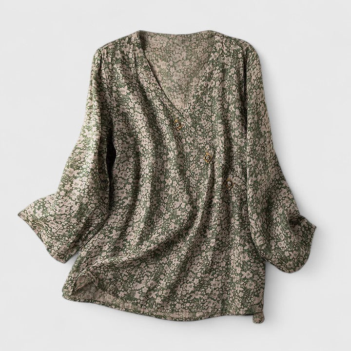 Solene — Blouse Femme Confortable Bleue, Violette Pour Style Confirme