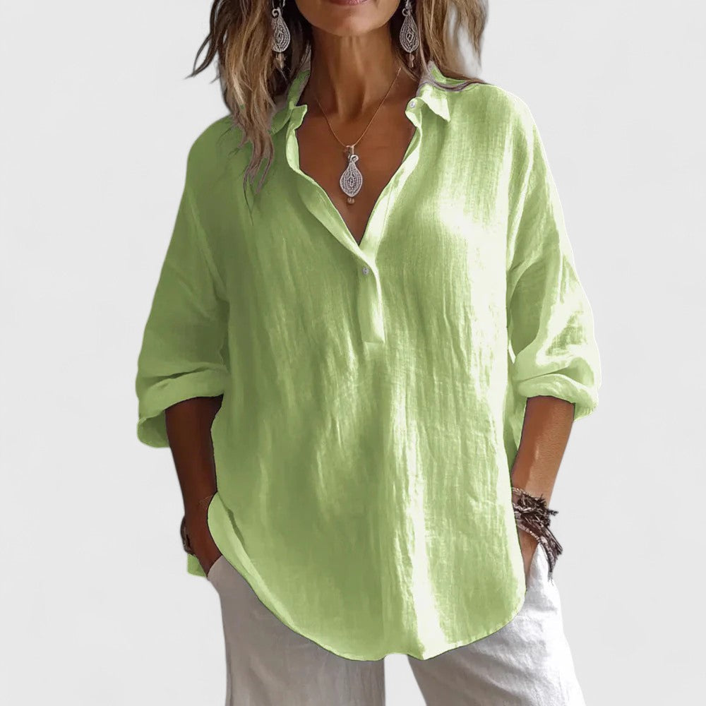 Roxanna — Blouse Femme Elegante Rose, Verte Pour Style Confirme