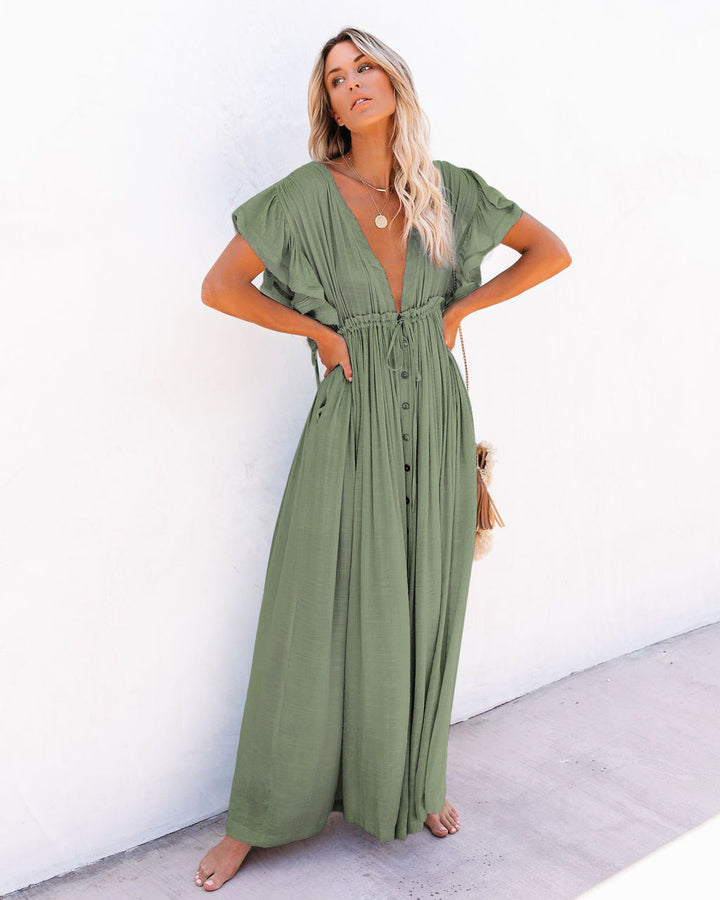 Bethany — Robe Femme Boho Noire, Bleu Ciel, Vert Kaki Pour Style Confirme