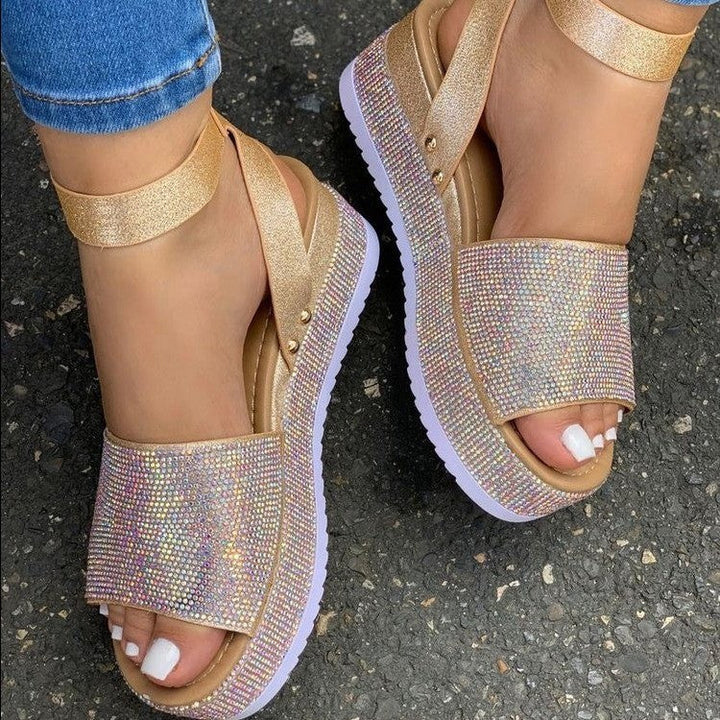 Céline | Sandales Strass Bride Cheville Femme | Élégantes Soirée
