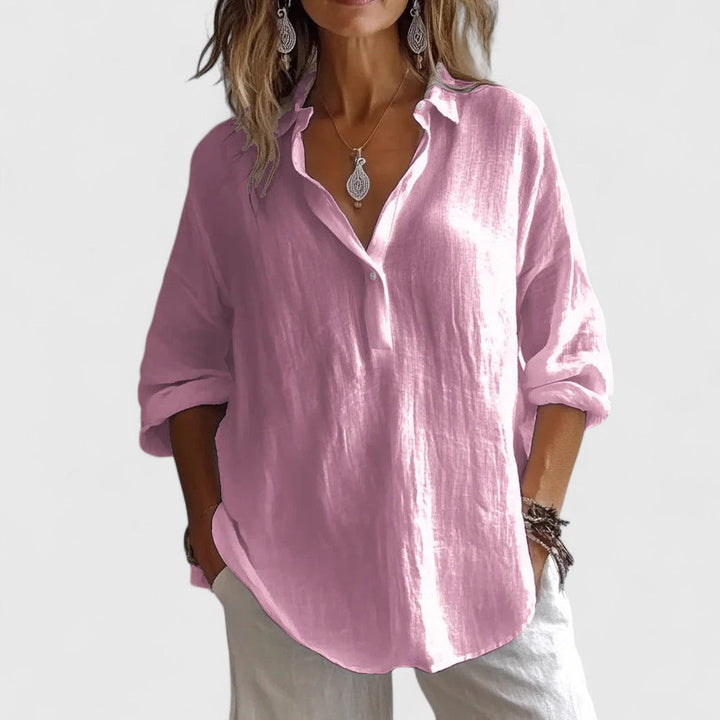 Roxanna — Blouse Femme Elegante Rose, Verte Pour Style Confirme