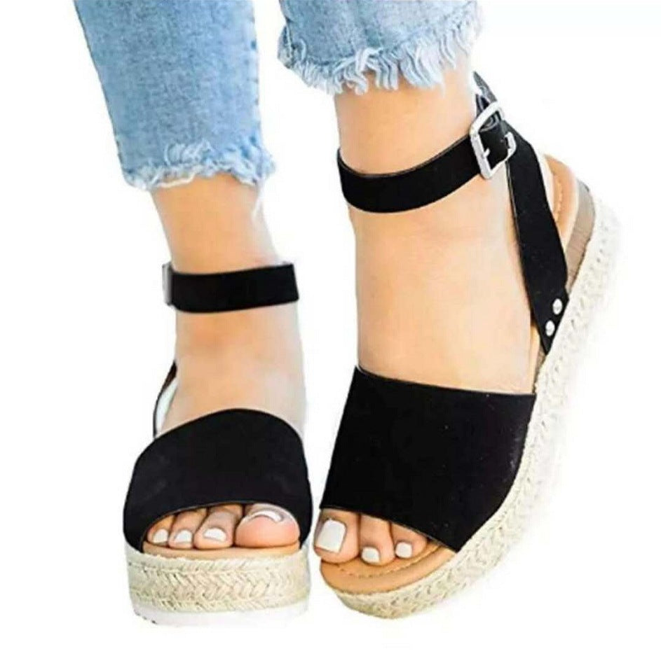 Noémie | Sandales Compensées Bride Cheville Femme | Confort Été