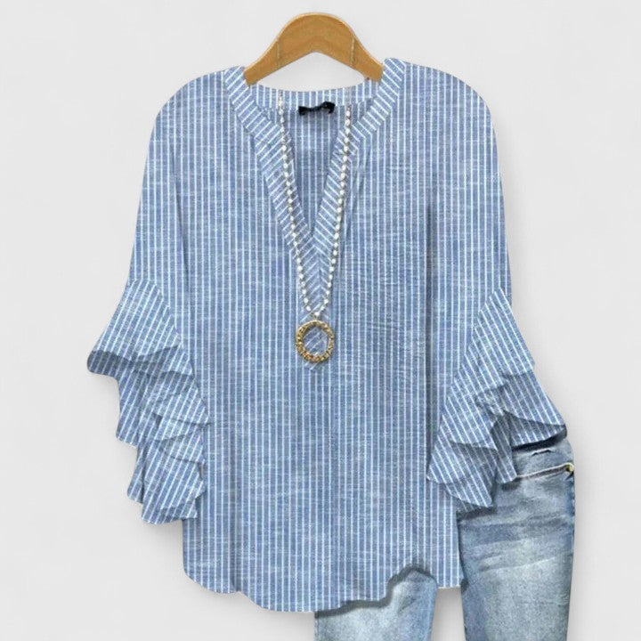 Saryphiah — Blouse Femme Confortable Marron Bleu Clair Noire Pour Bien-Etre