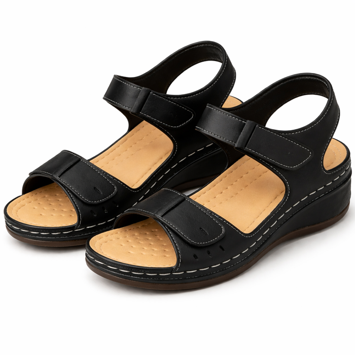 Sandales Marche Orthopédiques Talon Compensé Femme | Confort Actif