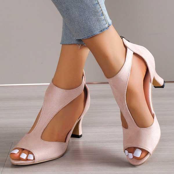 Ludovica | Sandales Orthopédiques Peep Toe Talon Femme | Confort