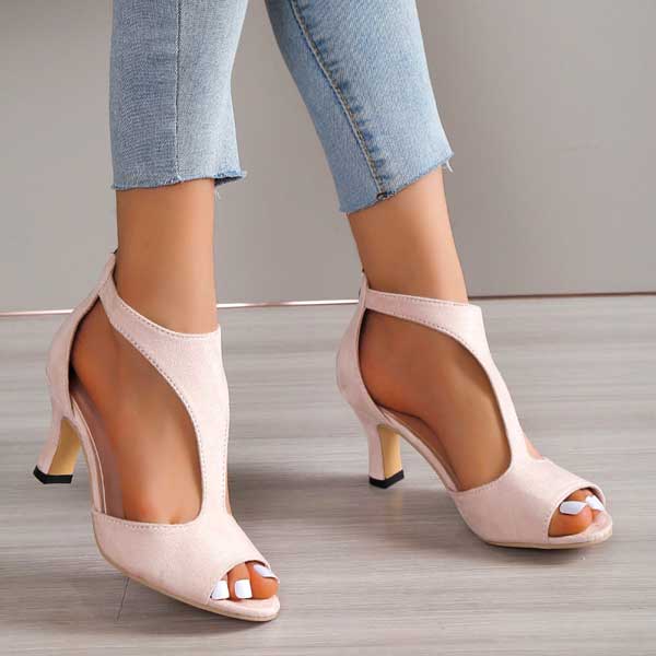 Ludovica | Sandales Orthopédiques Peep Toe Talon Femme | Confort