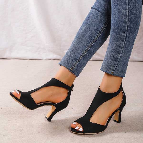 Ludovica | Sandales Orthopédiques Peep Toe Talon Femme | Confort