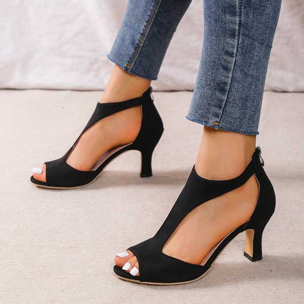 Ludovica | Sandales Orthopédiques Peep Toe Talon Femme | Confort