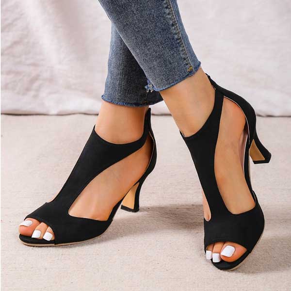 Ludovica | Sandales Orthopédiques Peep Toe Talon Femme | Confort
