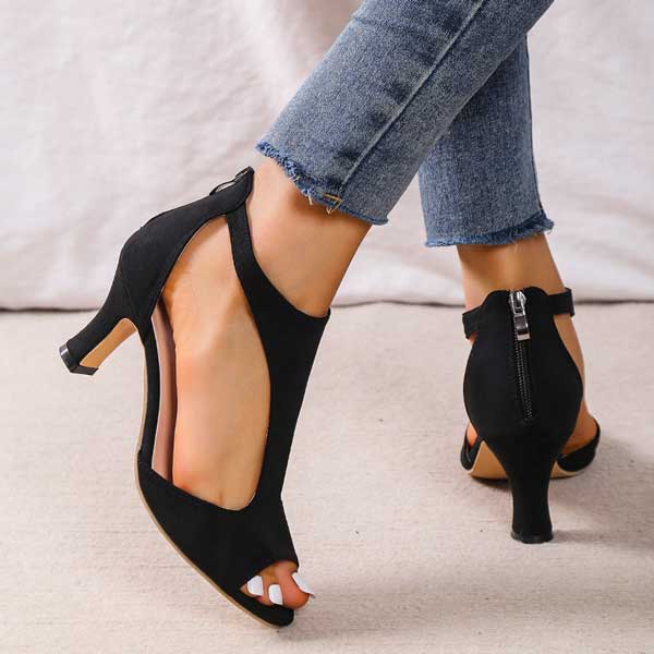 Ludovica | Sandales Orthopédiques Peep Toe Talon Femme | Confort