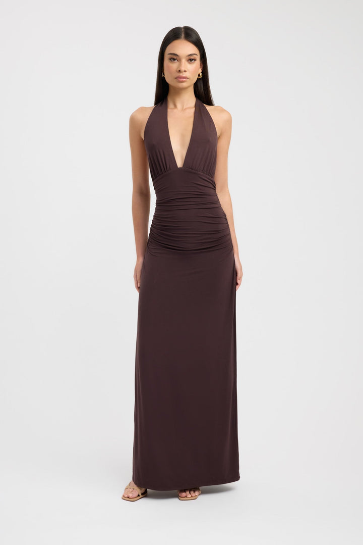 Serenya — Robe Maxi Elegante Noire Acajou Fonce Pour Prestige Sombre