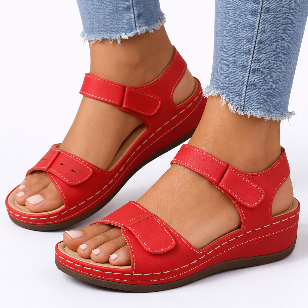 Sandales Marche Orthopédiques Talon Compensé Femme | Confort Actif