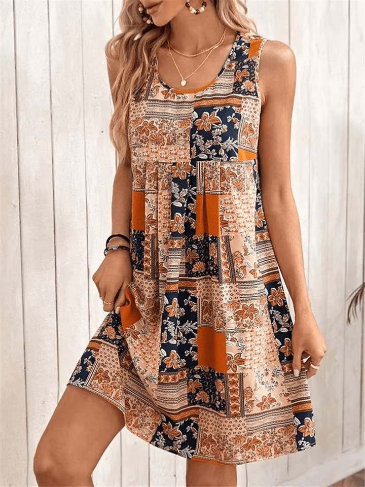 Caroline — Robe Femme Boho Bleue, Violette, Orange Pour Style Confirme