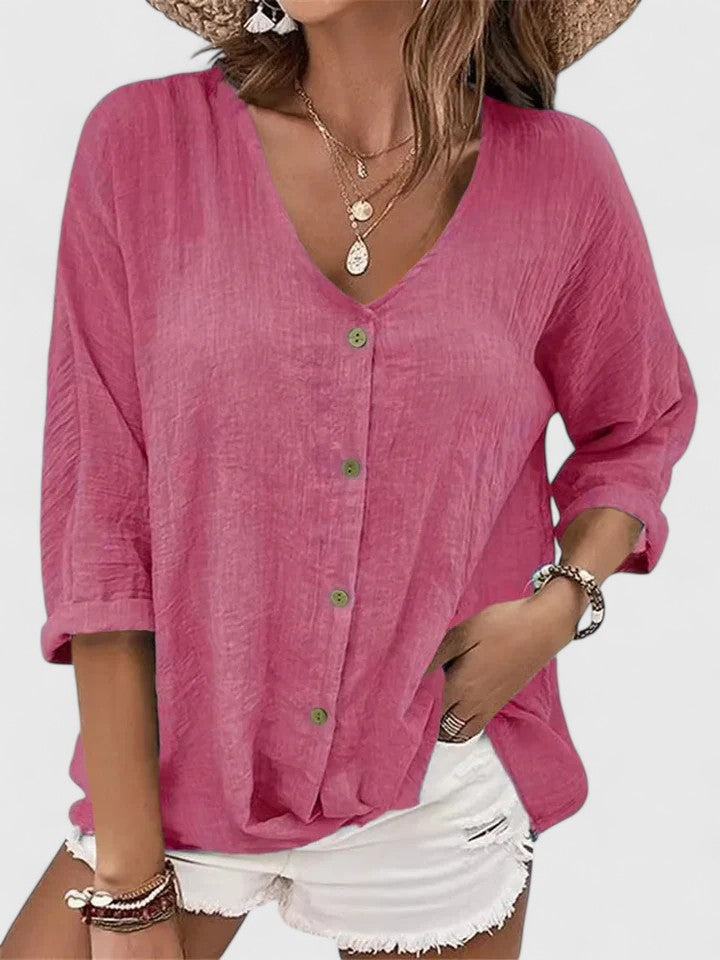 Kylieb — Blouse Femme Elegante Kaki, Bleue Pour Style Confirme