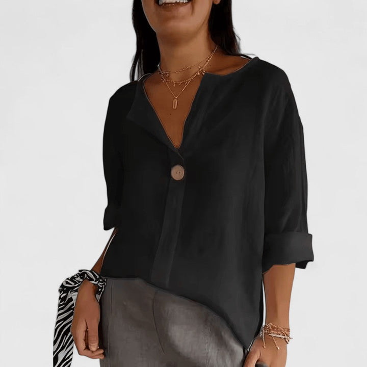 Kianna — Blouse Femme Elegante Bleu Marine, Blanche Pour Style Confirme