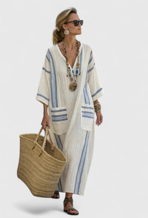 Kyvanna — Robe Maxi Élégante Bicolore