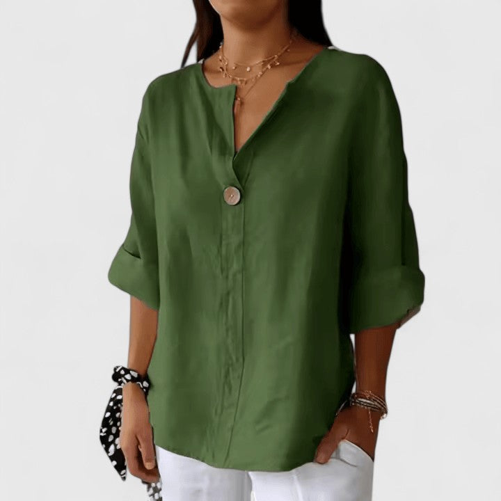 Kianna — Blouse Femme Elegante Bleu Marine, Blanche Pour Style Confirme