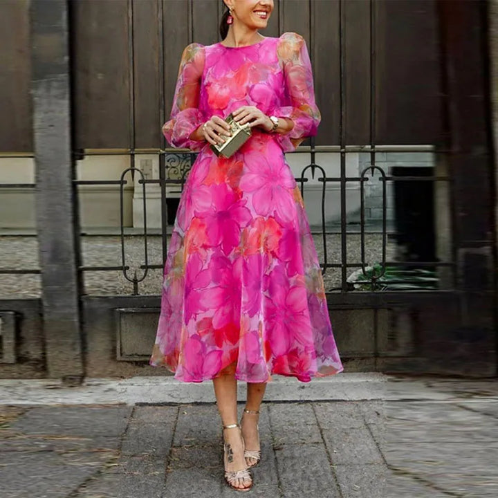 Blair — Robe Mariage Invitee Florale Formelle Midi Elegante