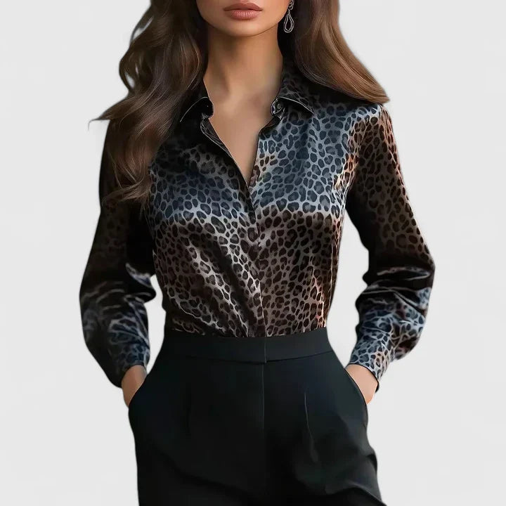 Lyzziane — Blouse Femme Elegante Violette, Noir et Blanc Pour Style Confirme