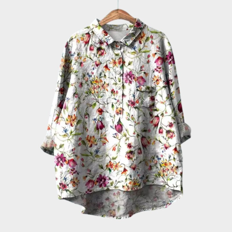 Sia — Blouse Femme Elegante Bleue, Blanche Pour Style Confirme