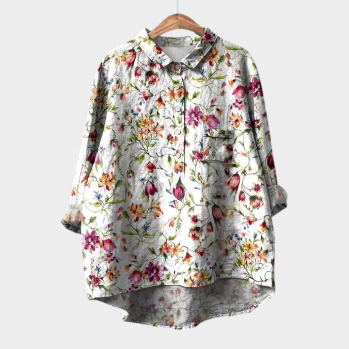 Sia — Blouse Femme Elegante Bleue, Blanche Pour Style Confirme