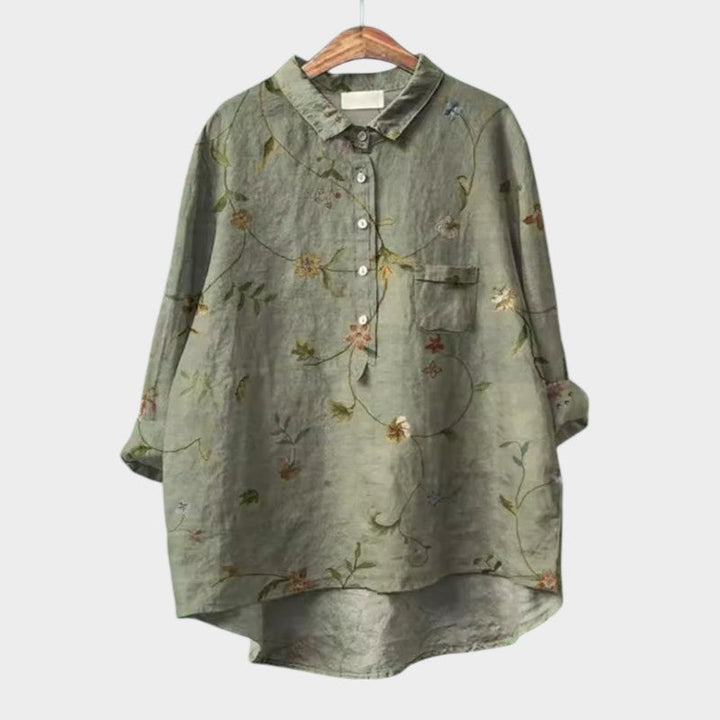 Sia — Blouse Femme Elegante Bleue, Blanche Pour Style Confirme