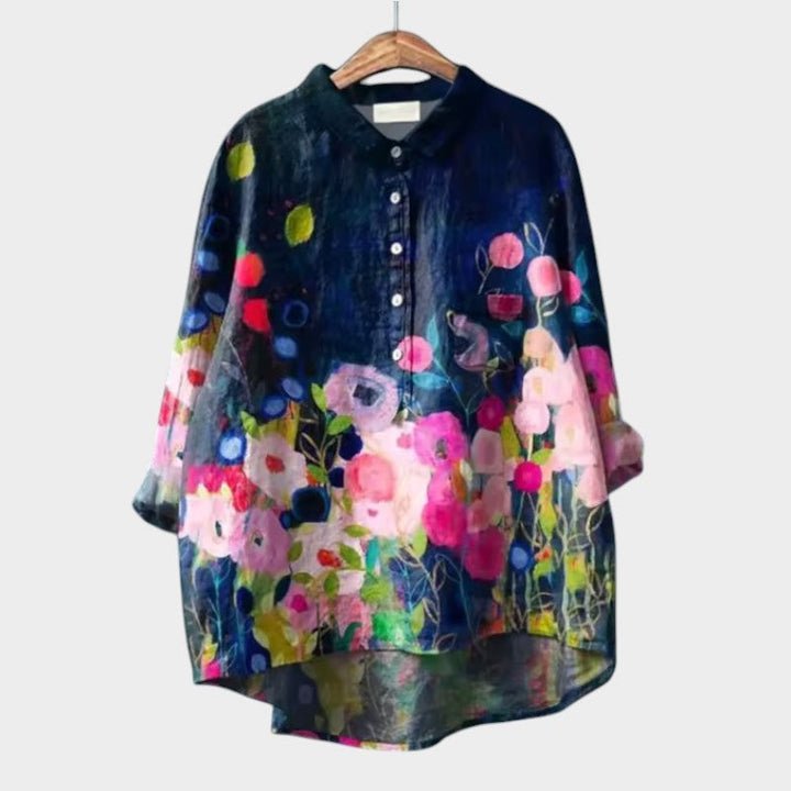 Sia — Blouse Femme Elegante Bleue, Blanche Pour Style Confirme