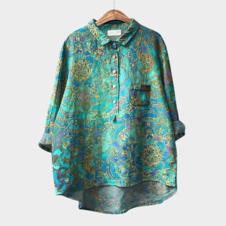 Sia — Blouse Femme Elegante Bleue, Blanche Pour Style Confirme