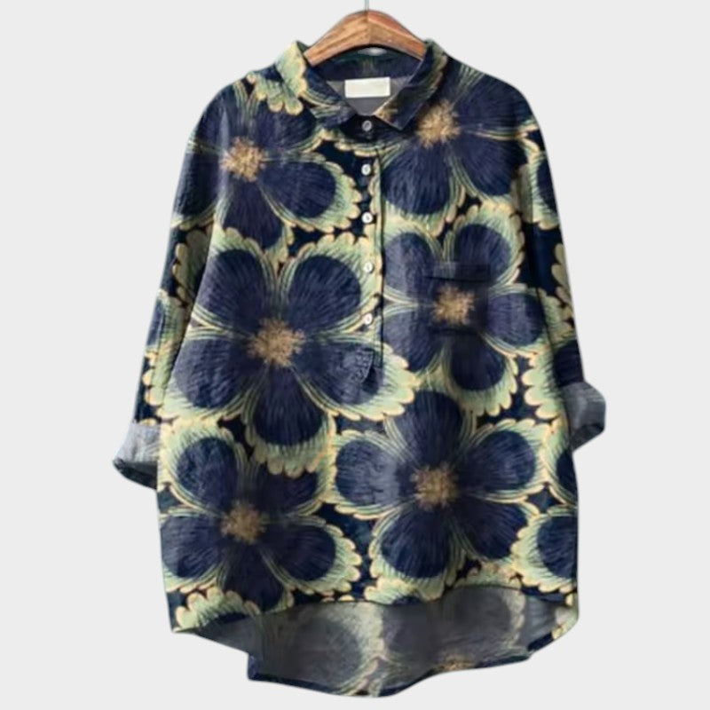 Sia — Blouse Femme Elegante Bleue, Blanche Pour Style Confirme