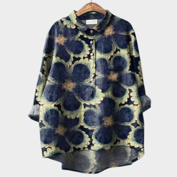 Sia — Blouse Femme Elegante Bleue, Blanche Pour Style Confirme