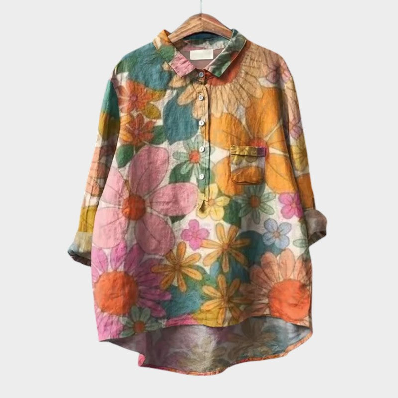 Sia — Blouse Femme Elegante Bleue, Blanche Pour Style Confirme