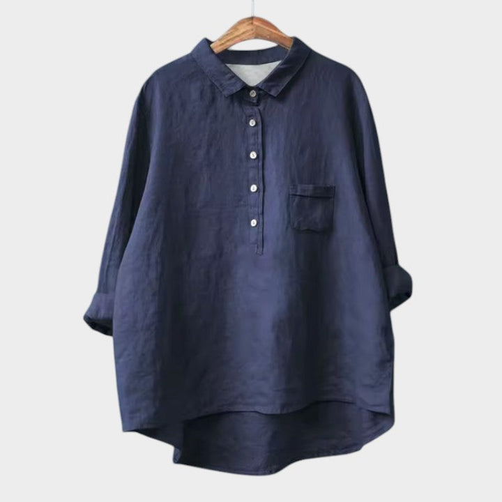 Naja — Blouse Femme Elegante Bleu Marine, Violette Pour Style Confirme
