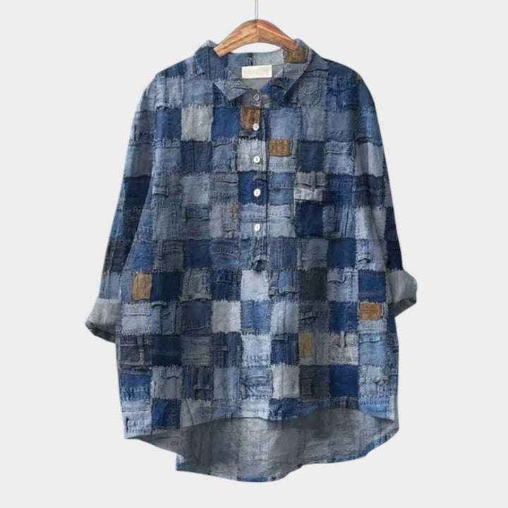 Mira — Blouse Femme Elegante Bleue, Blanche Pour Style Confirme