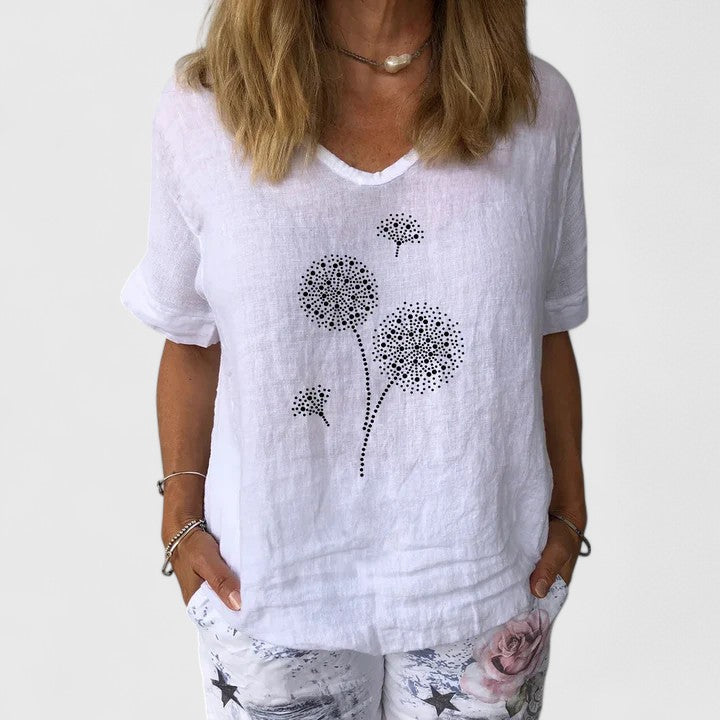 Esmara — Blouse Femme Elegante Blanche, Deep Blue Pour Style Confirme