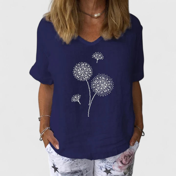 Esmara — Blouse Femme Elegante Blanche, Deep Blue Pour Style Confirme