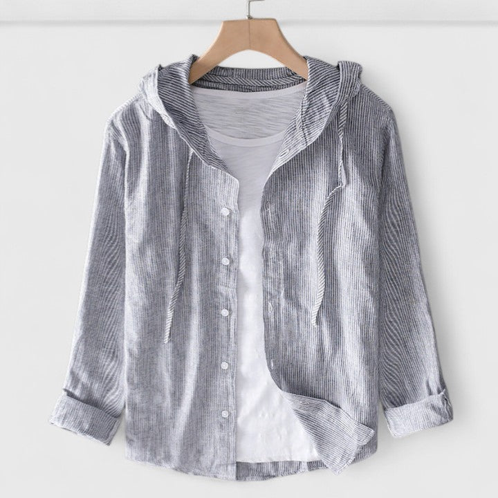 Demi — Blouse Femme Elegante Capuche Grise Blanche Beige Pour Style Decontracte