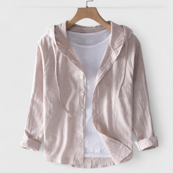 Demi — Blouse Femme Elegante Capuche Grise Blanche Beige Pour Style Decontracte