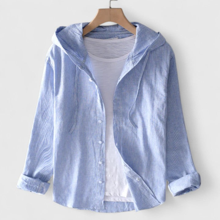 Demi — Blouse Femme Elegante Capuche Grise Blanche Beige Pour Style Decontracte
