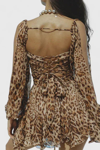 Anzryahh — Robe Femme Sophistiquee Rouge Verte Bleue Leopard Pour Style Fort