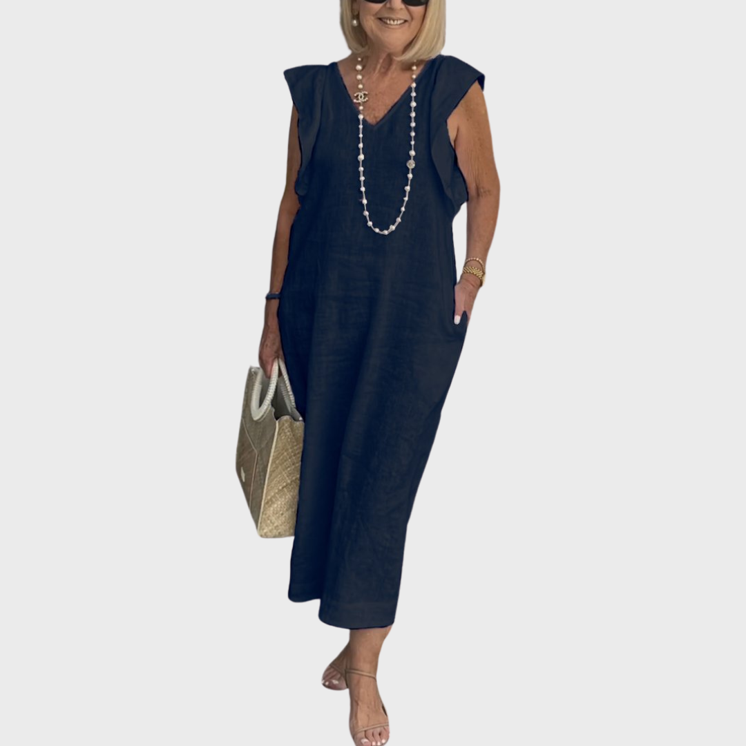 Alexis — Robe Femme Elegante Bleu Fonce, Noire, Kaki Pour Style Confirme