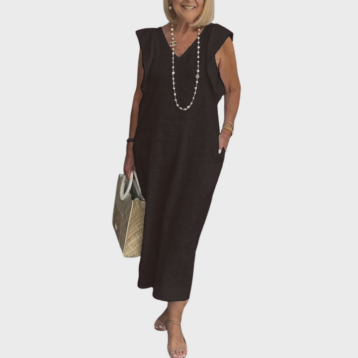 Alexis — Robe Femme Elegante Bleu Fonce, Noire, Kaki Pour Style Confirme