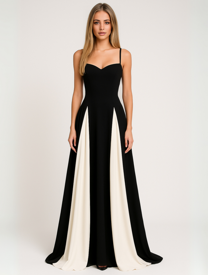 Grace — Robe Mariage Invitee Formelle Maxi Noire Elegante