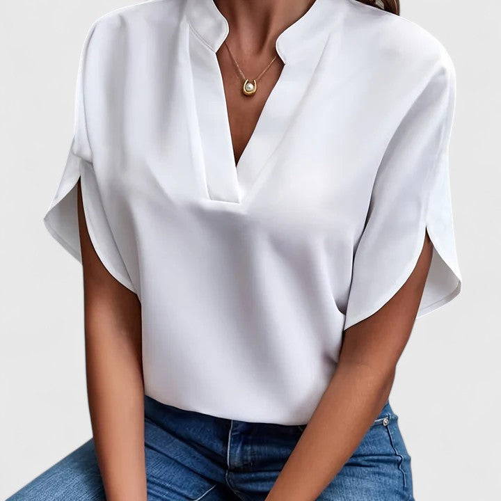 Klea — Blouse Femme Elegante Jaune, Bleue Pour Style Confirme