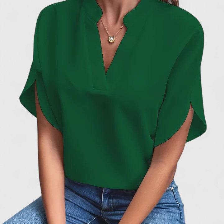 Klea — Blouse Femme Elegante Jaune, Bleue Pour Style Confirme