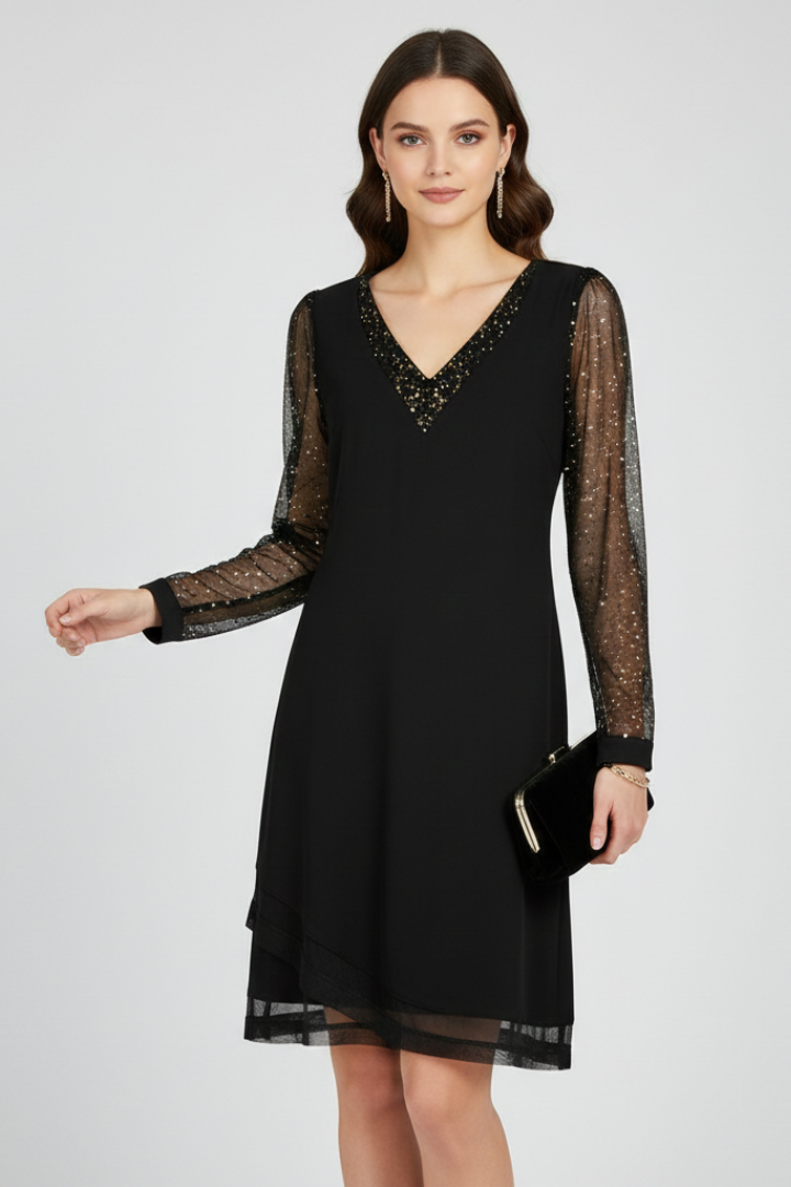 Madison — Robe Femme Elegante Noire Pour Style Confirme