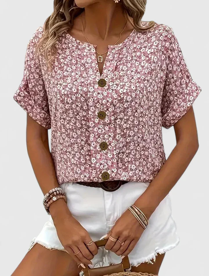 Faylora — Blouse Femme Confortable Rose, Bleue Pour Style Confirme